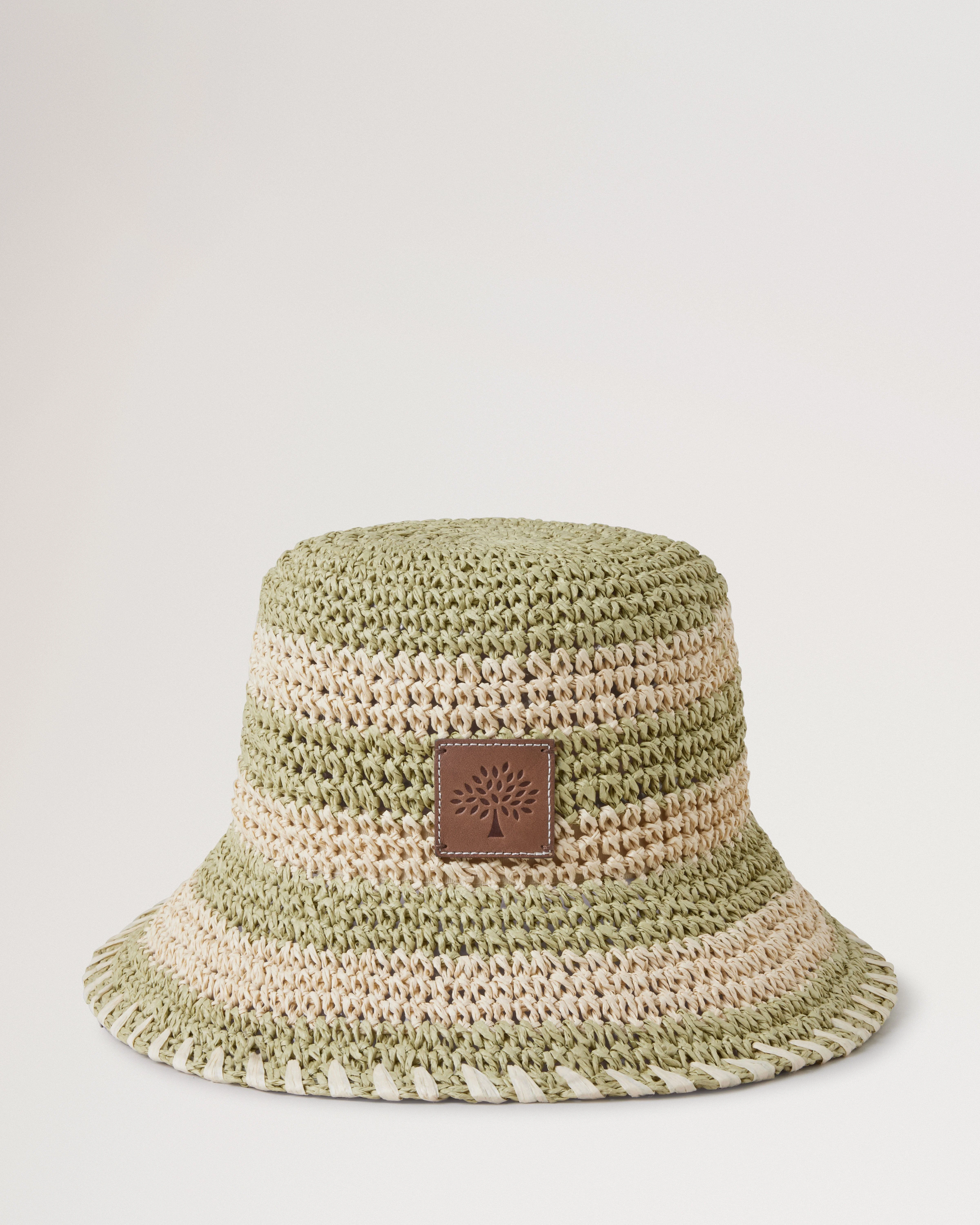 Horizontal Striped Bucket Hat
Linen Green Paper Raffia - 1