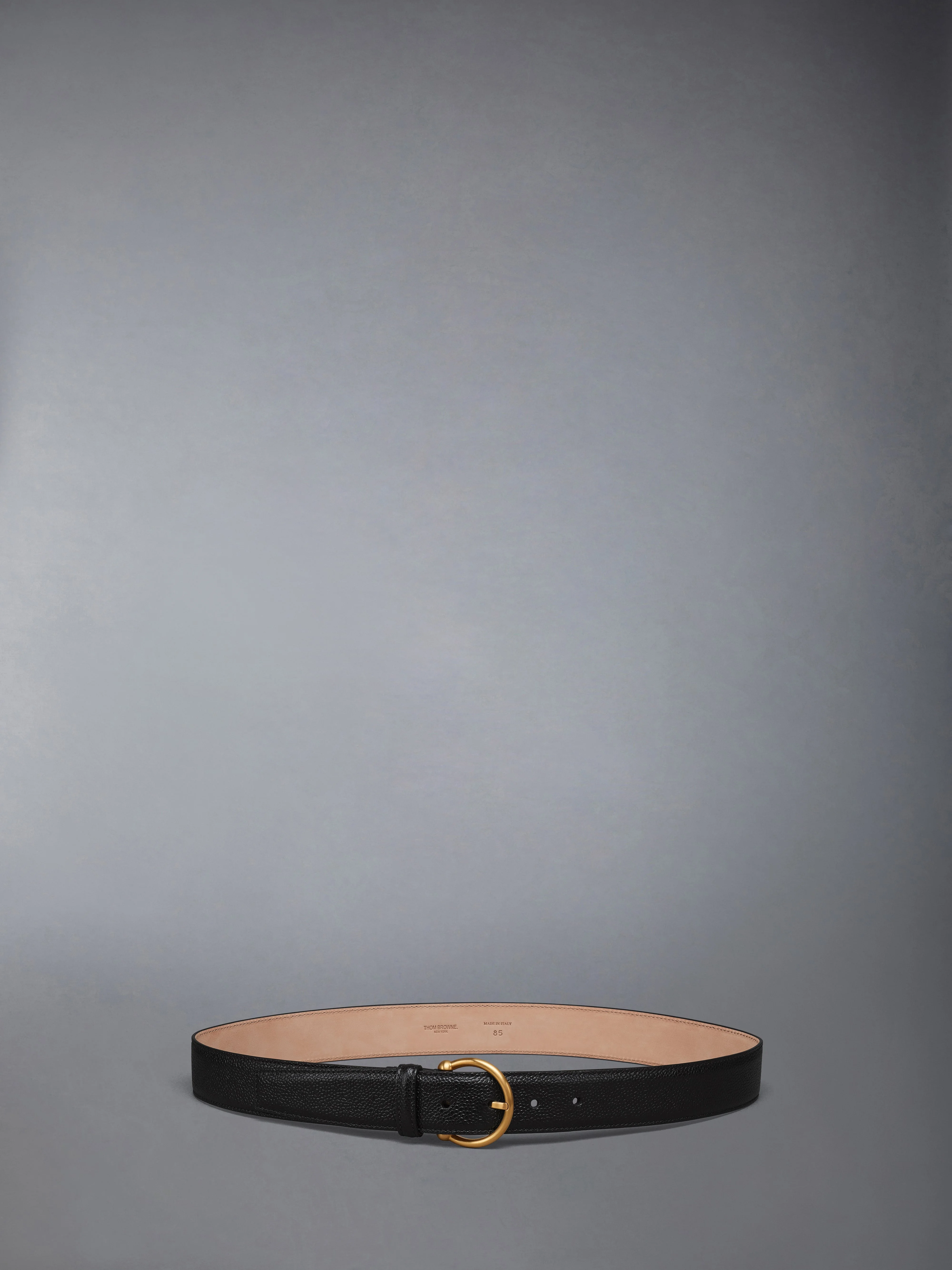 PEBBLE GRAIN ROUND BUCKLE BELT - 1