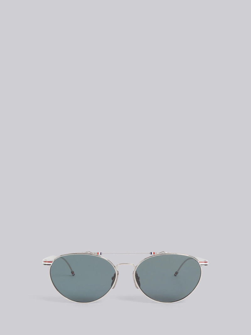 TB919 - Silver Oval Aviator Sunglasses 1