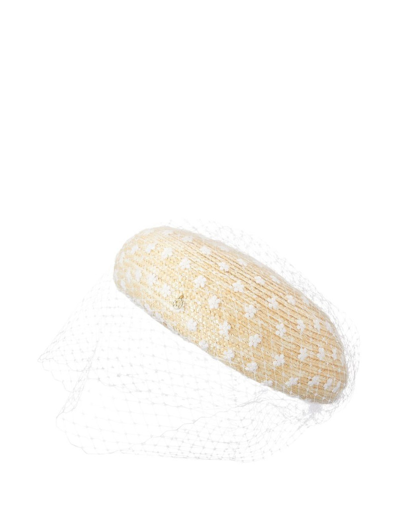 flower-embroidered veil hat 1