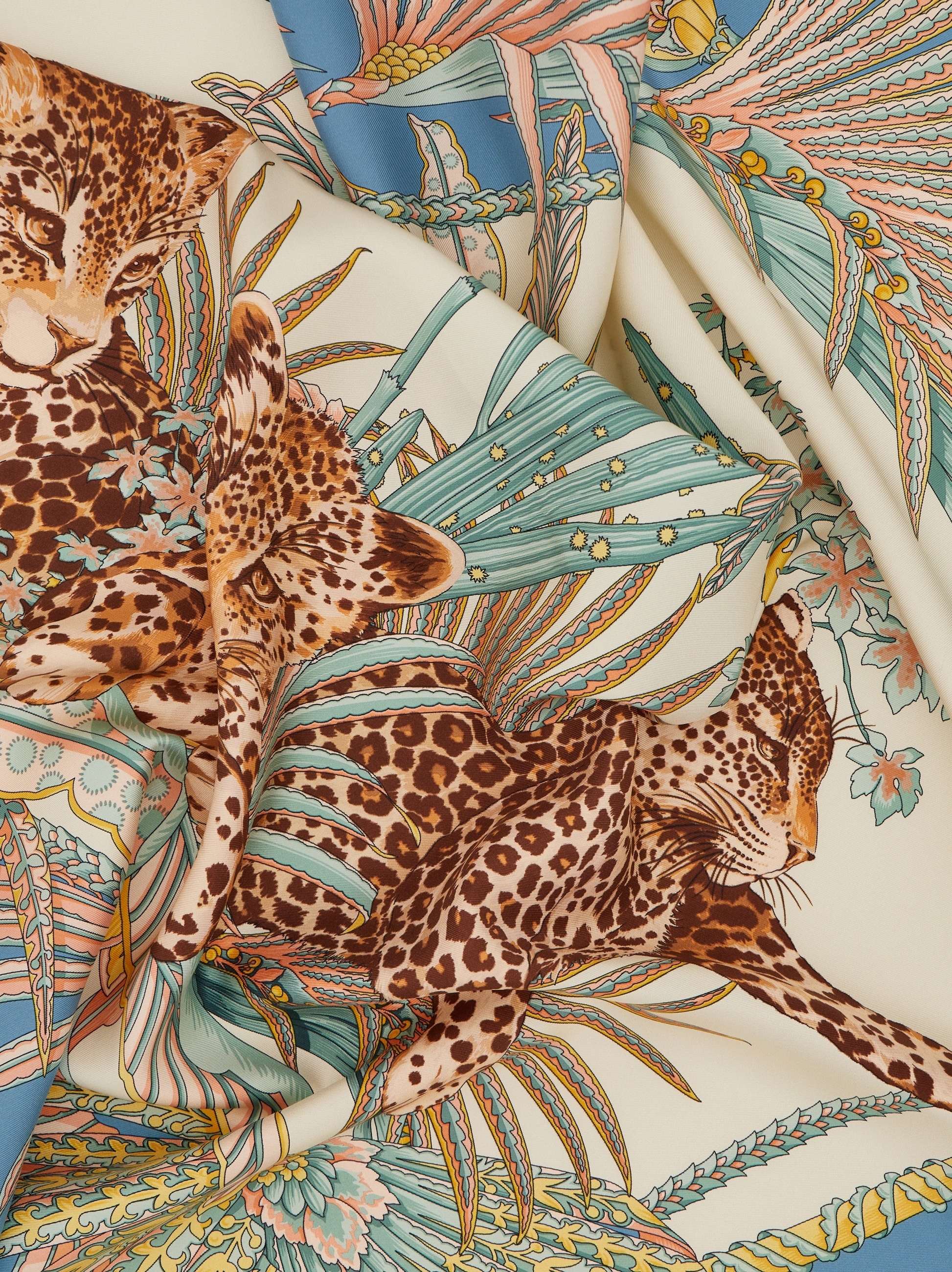 Leopard print silk scarf - 4
