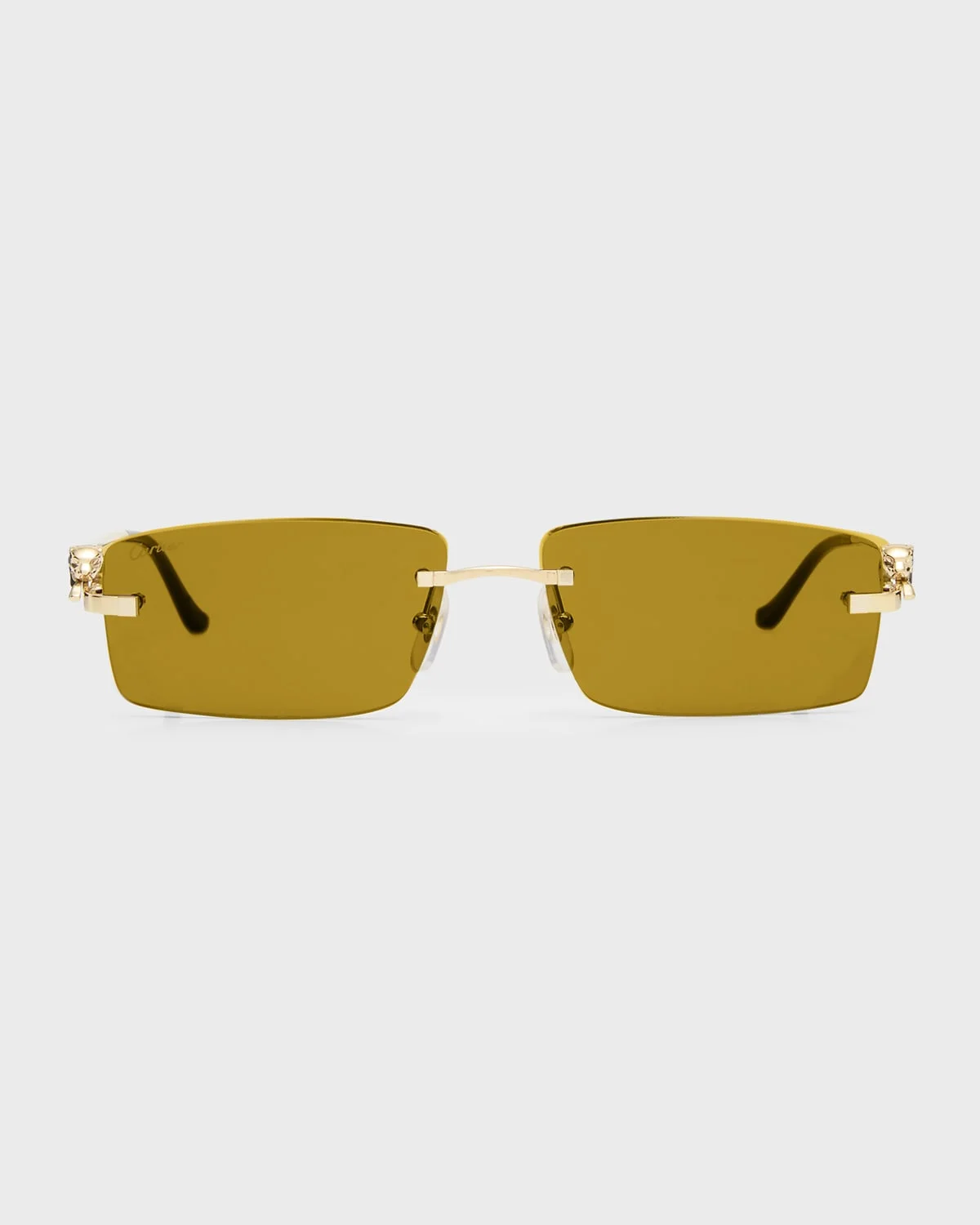 Men's Rimless Metal Rectangle Sunglasses - 1