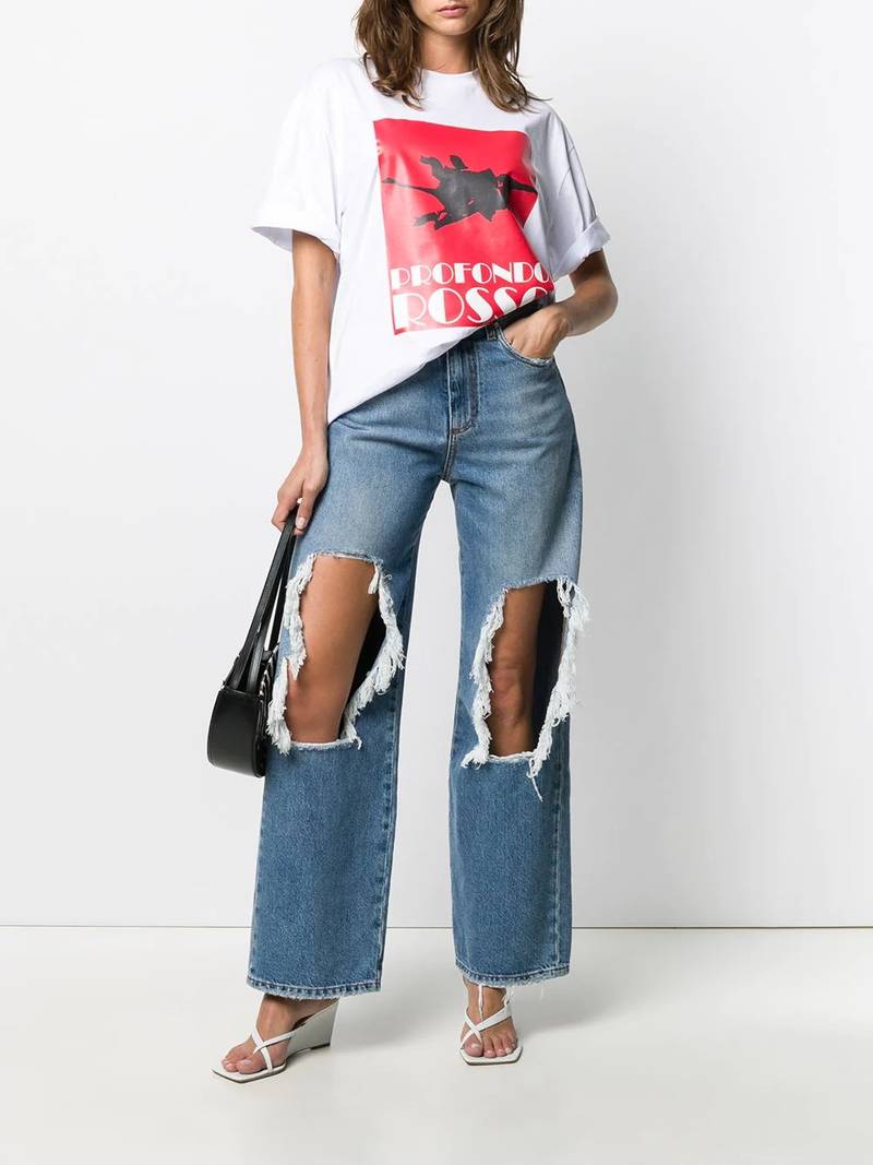 MSGM Profondo Rossa print T-shirt outlook
