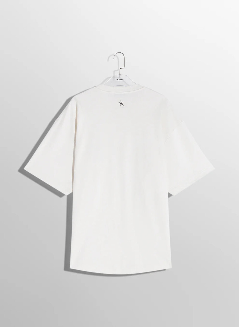 MUGLER white oversized pierced t-shirt outlook