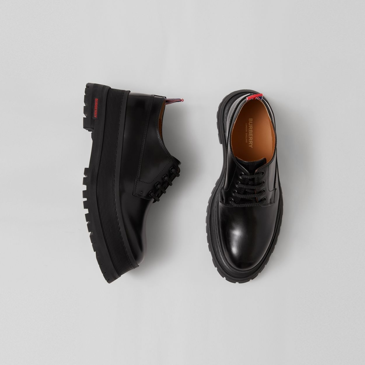 Logo Detail Leather Derby Shoes - 2