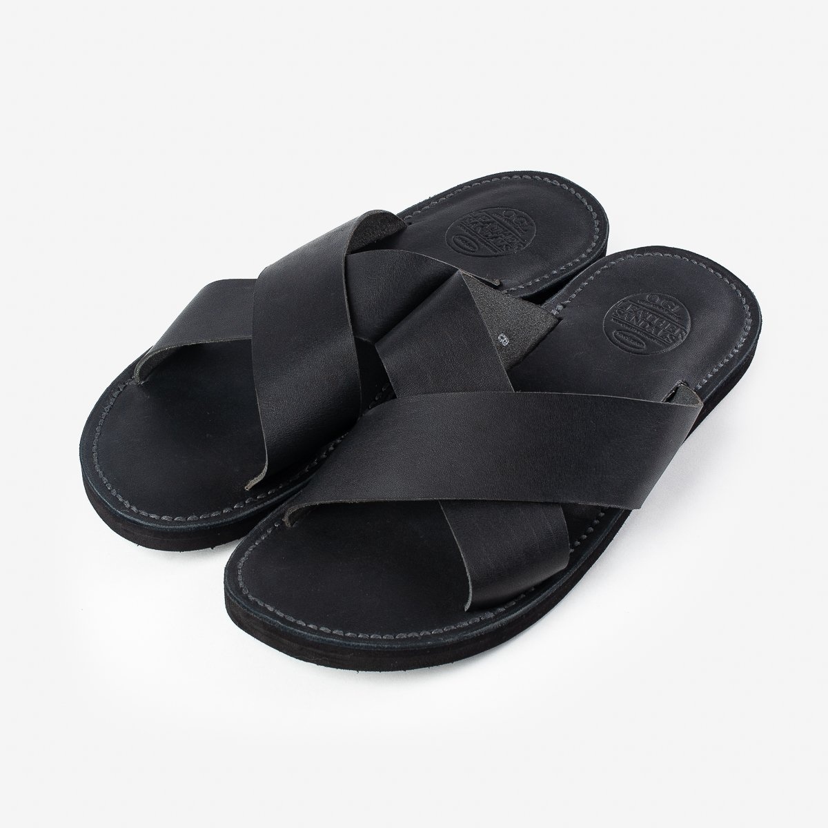 OGL-DRSOLE-CROSS-BLK OGL X Dr. Sole Leather Cross Sandals - Black - 1