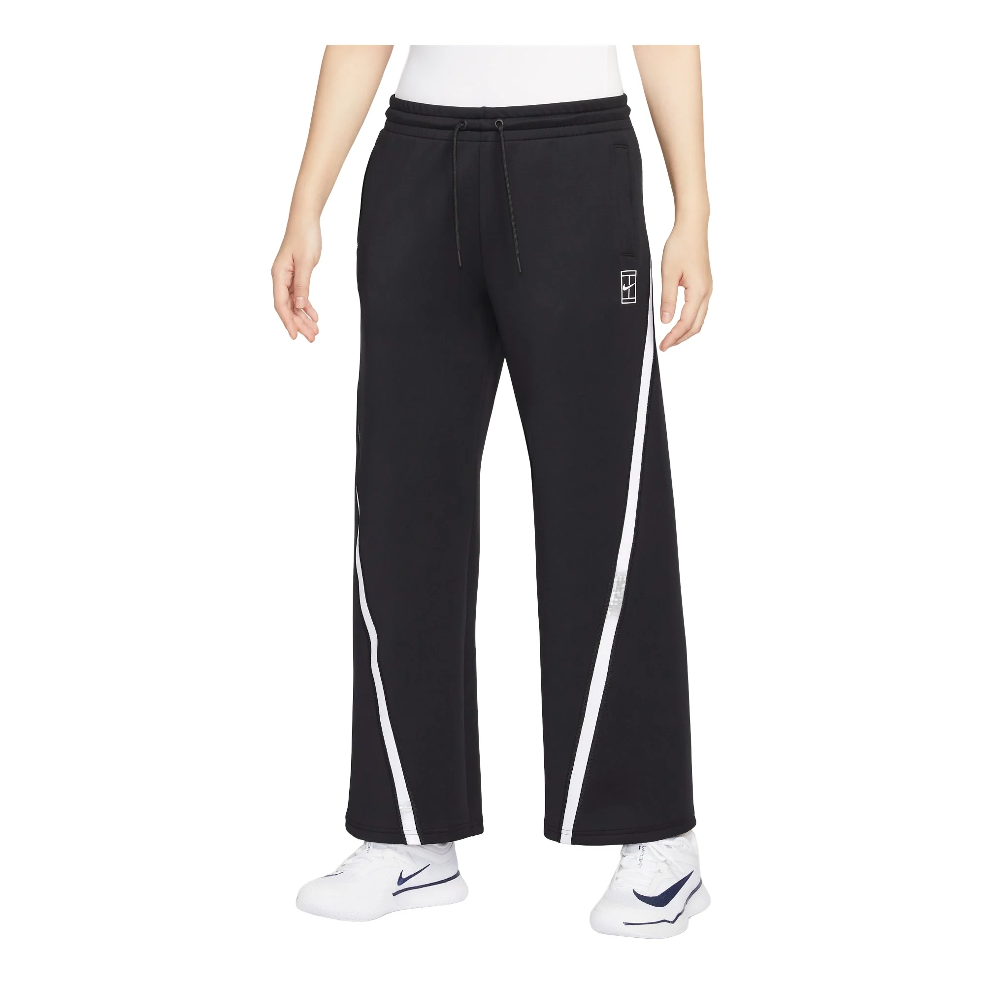 (WMNS) Nike Advantage Mid-Rise Tennis Pants 'Black White' IB0783-010 - 1