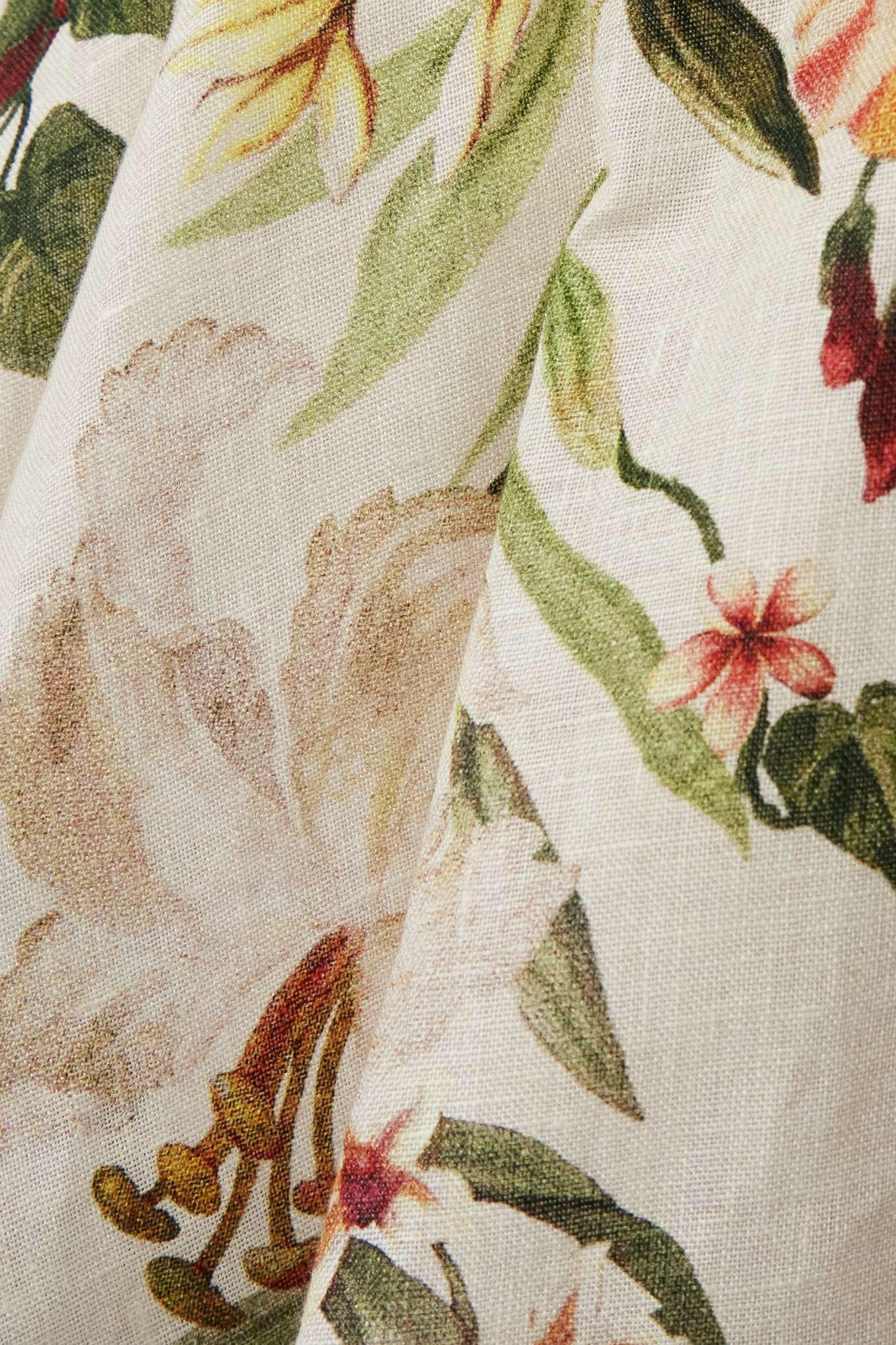 Lexi belted floral-print linen mini wrap dress - 4