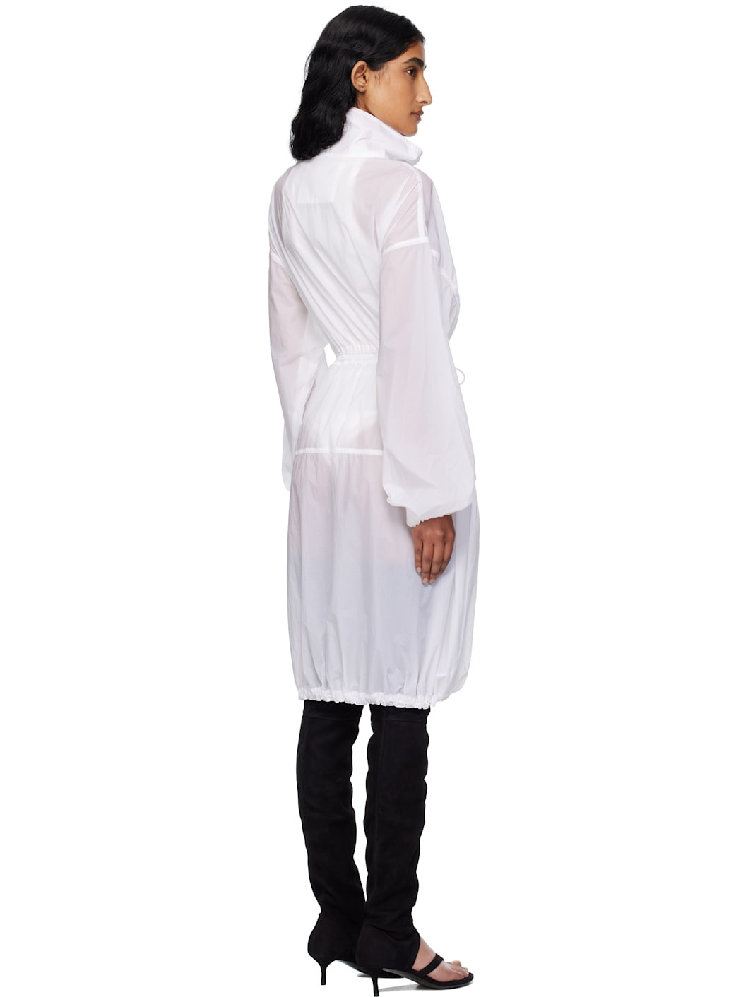 White Soft Nylon Bubble Parka - 3