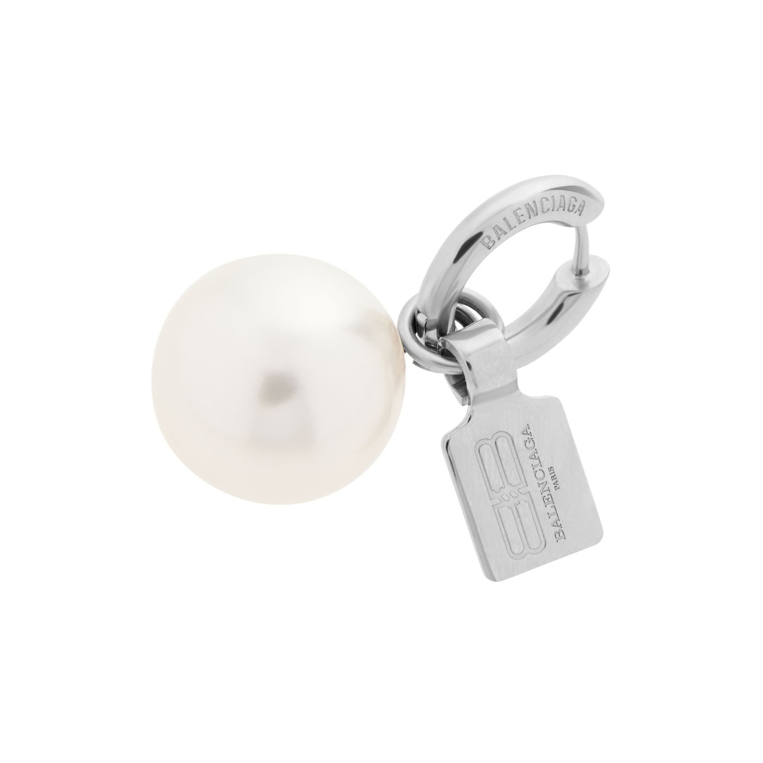Women's Pearl Earrings in Shiny Silver/white - 4