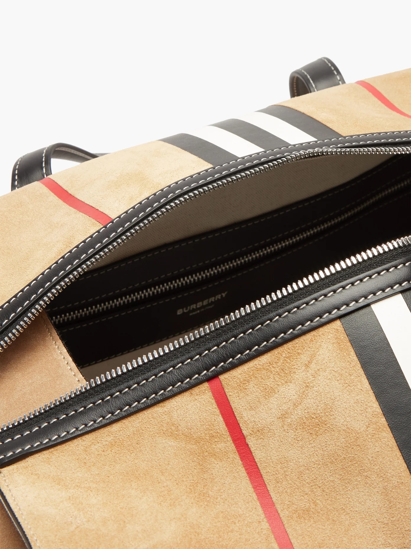 Southcombe Icon-stripe suede holdall - 5