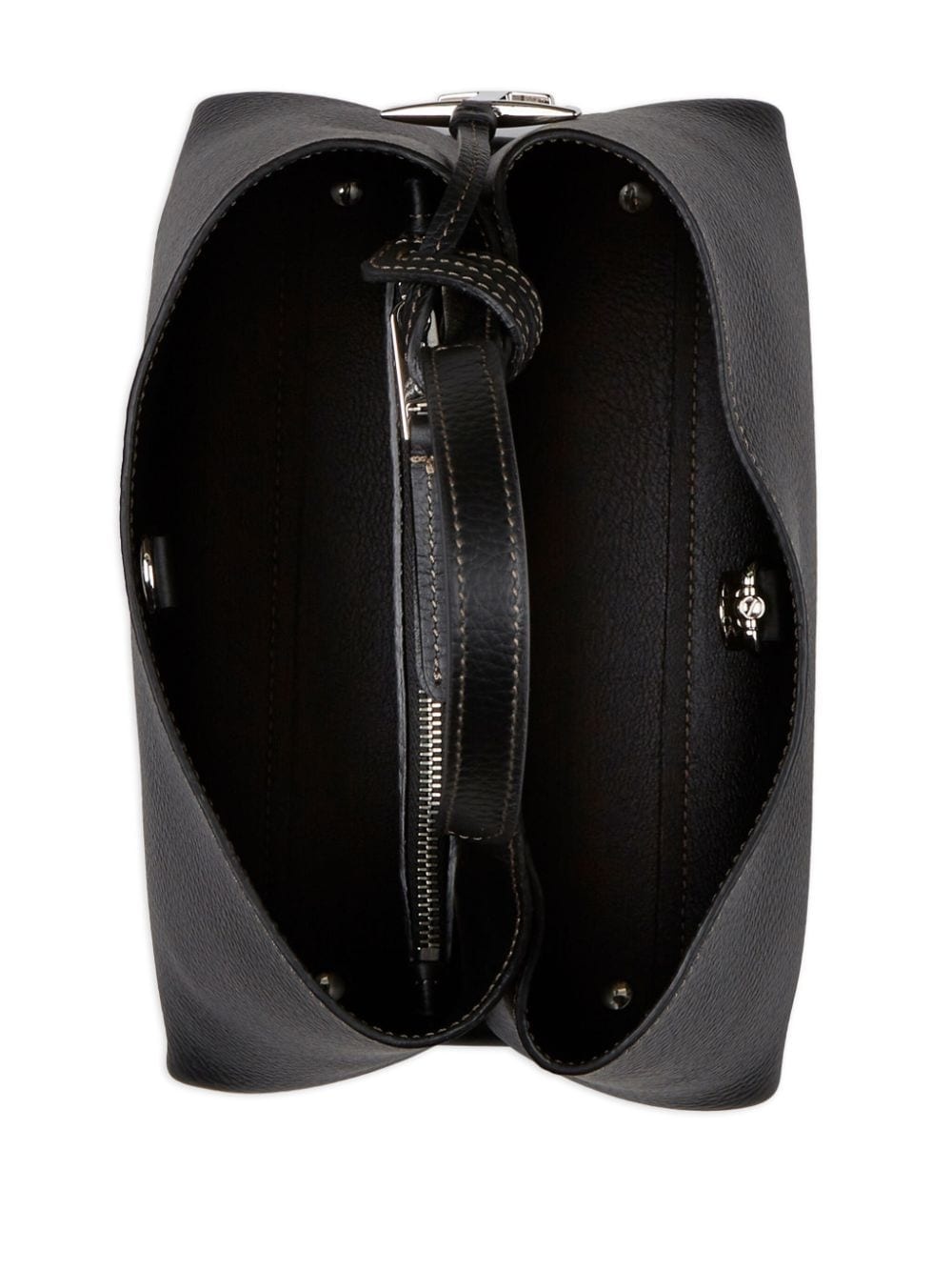 logo-pendant leather tote bag - 3