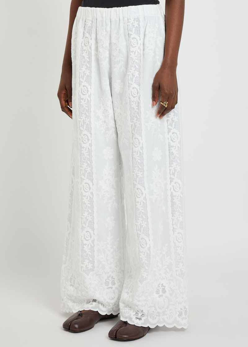 WALES BONNER Wales Bonner Willow Floral-embroidered Cotton Trousers outlook