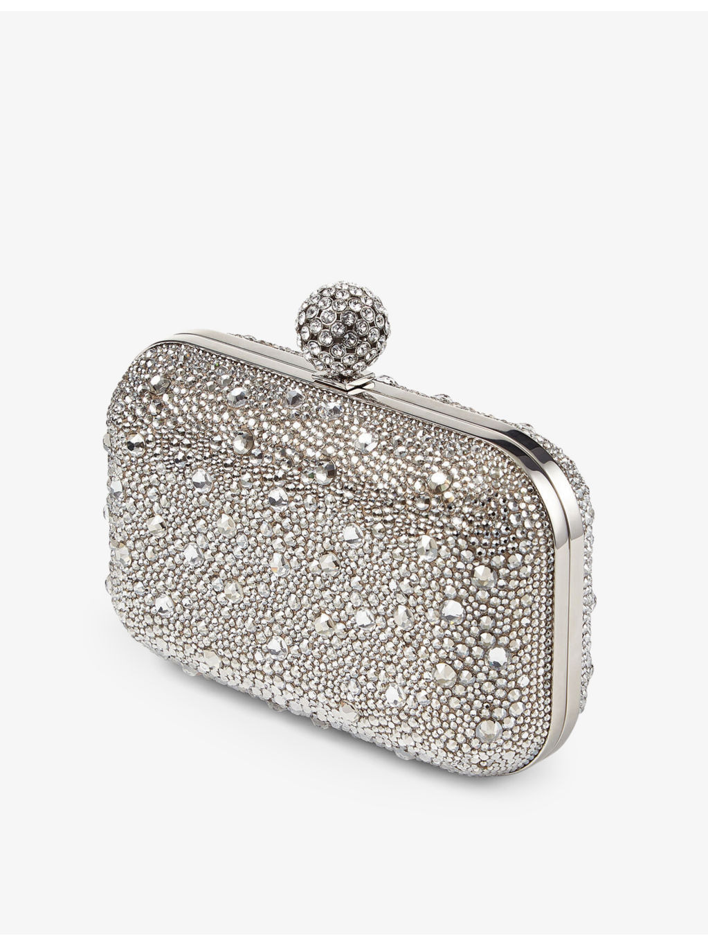 Cloud crystal-embellished suede clutch bag - 5