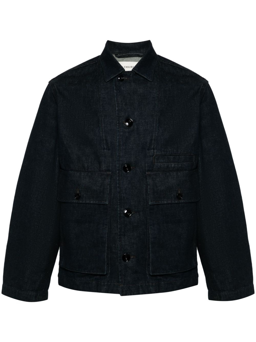 spread-collar denim jacket - 1