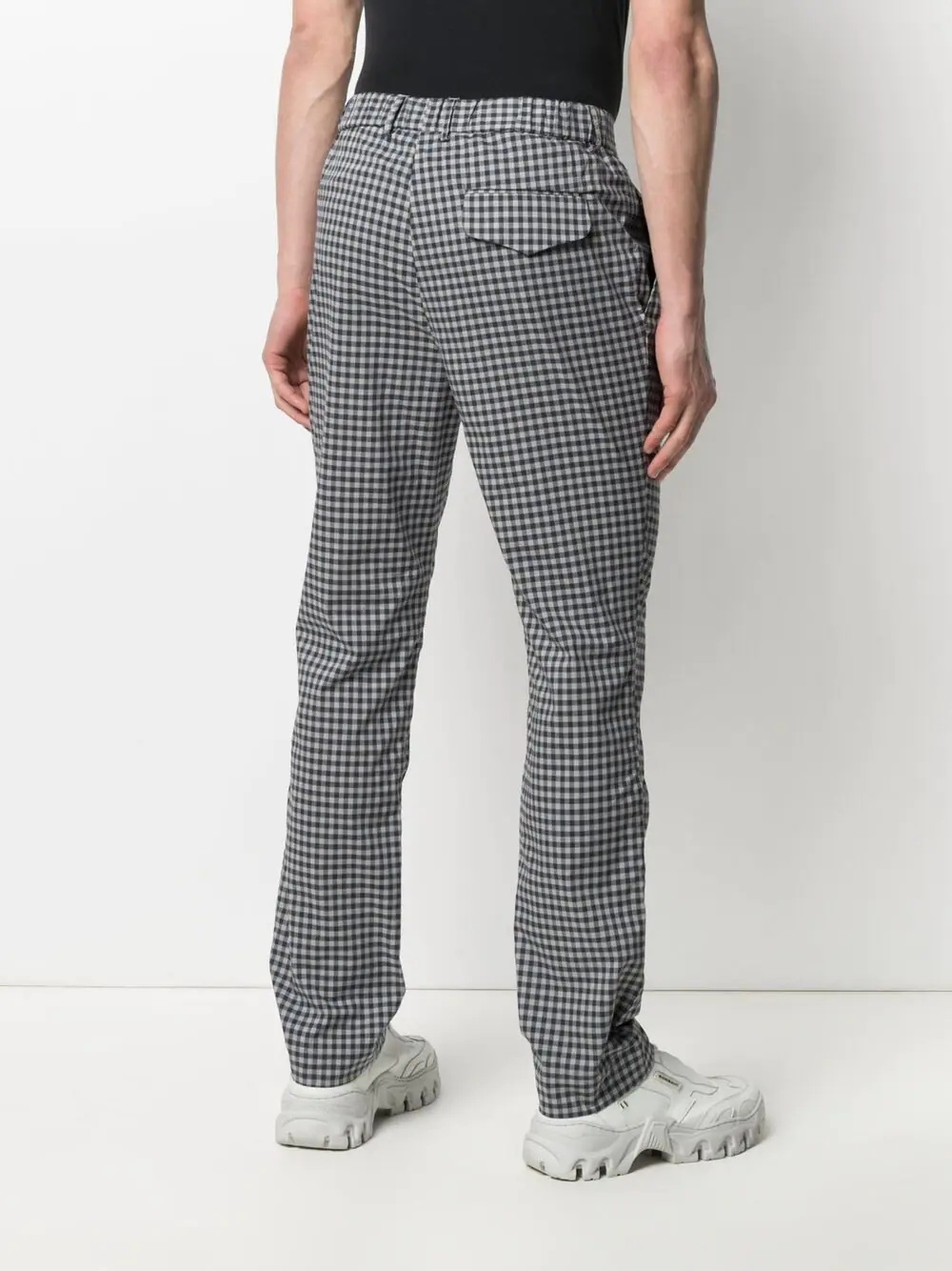 checked straight-fit trousers - 4