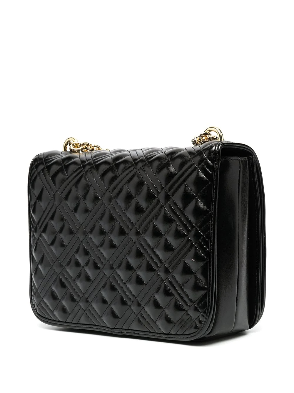 quilted logo plaque shoulder bag - 3