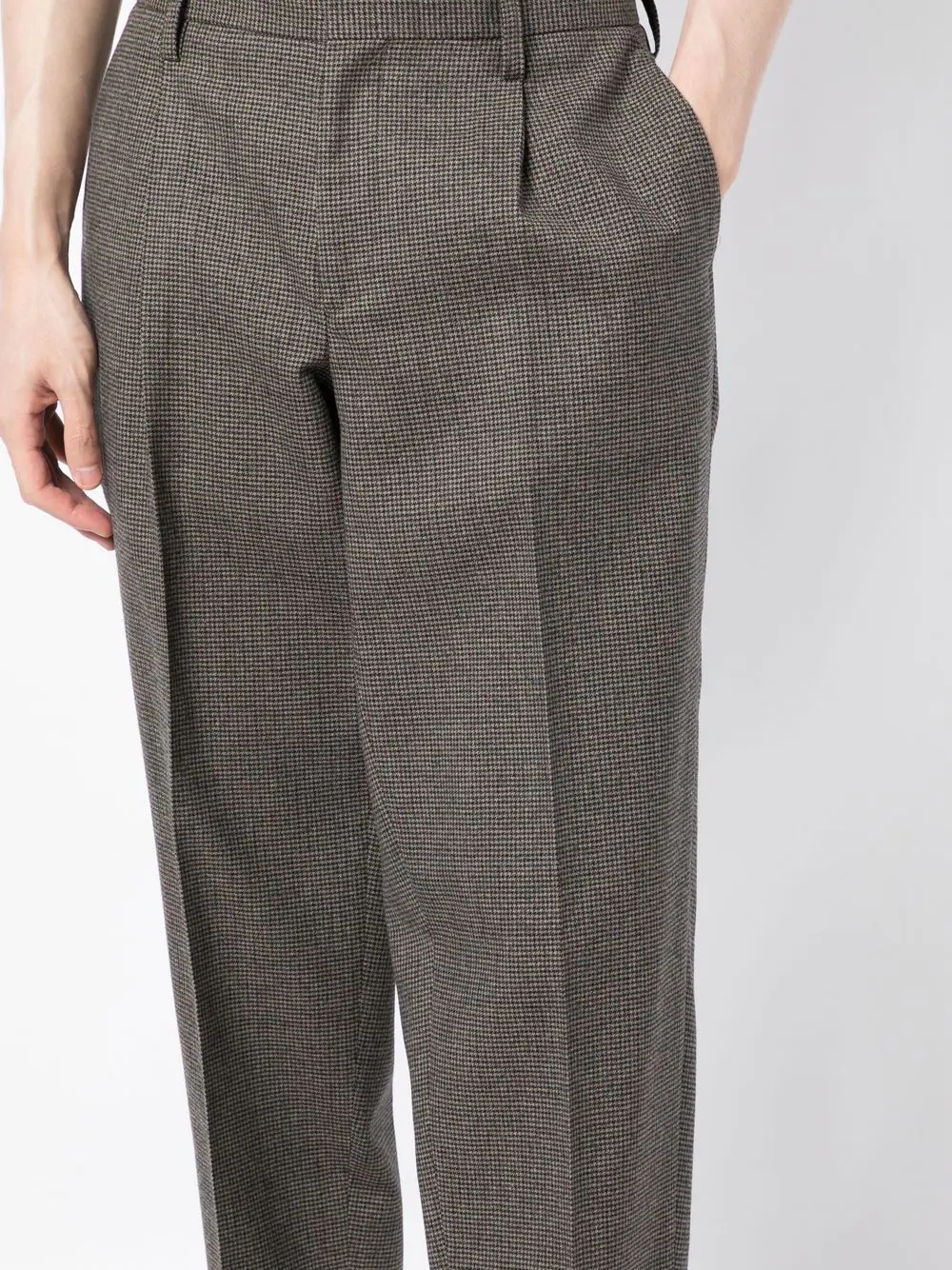 houndstooth-pattern cropped trousers - 5