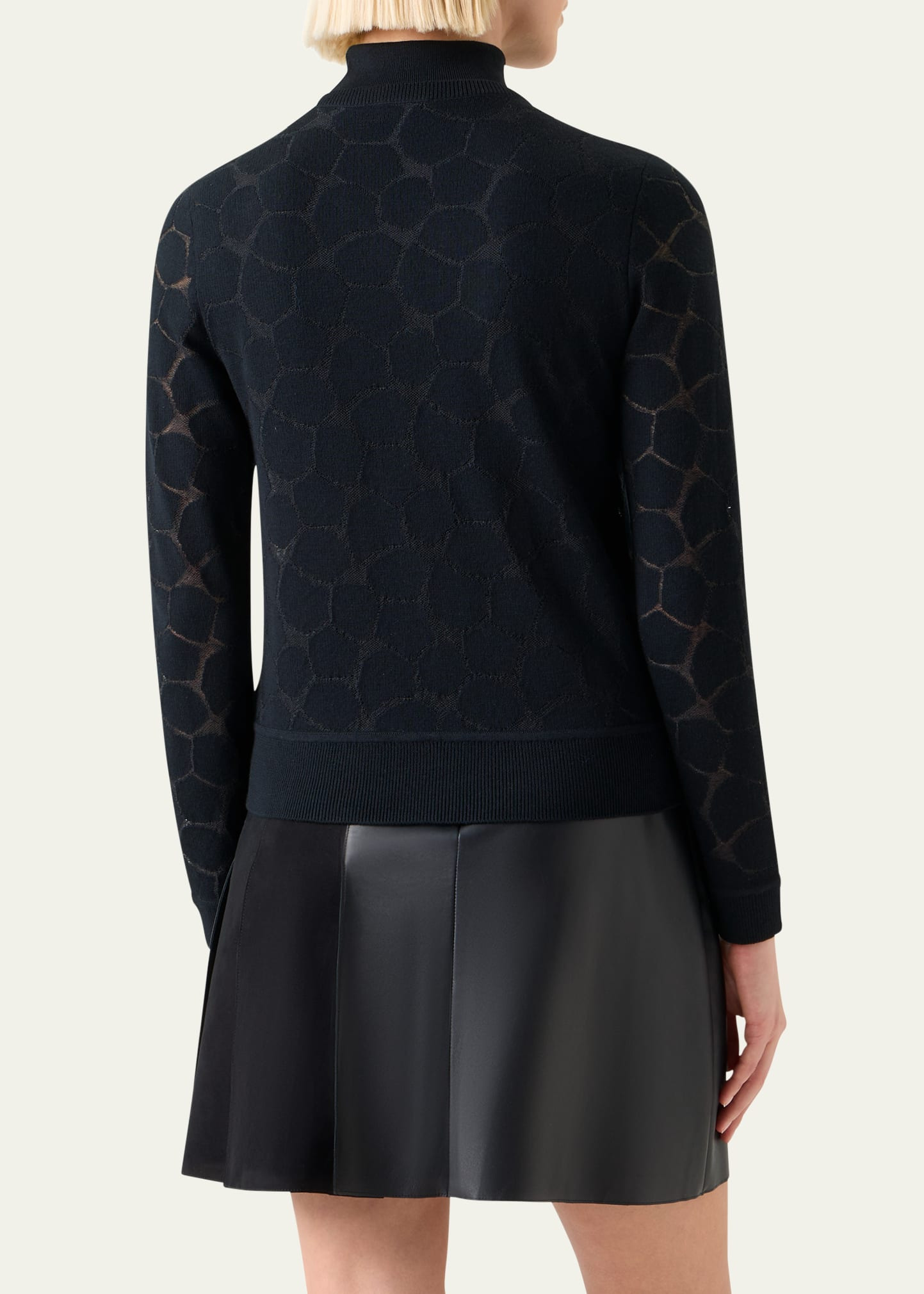 Broken Stone Jacquard Wool-Silk Cardigan - 3