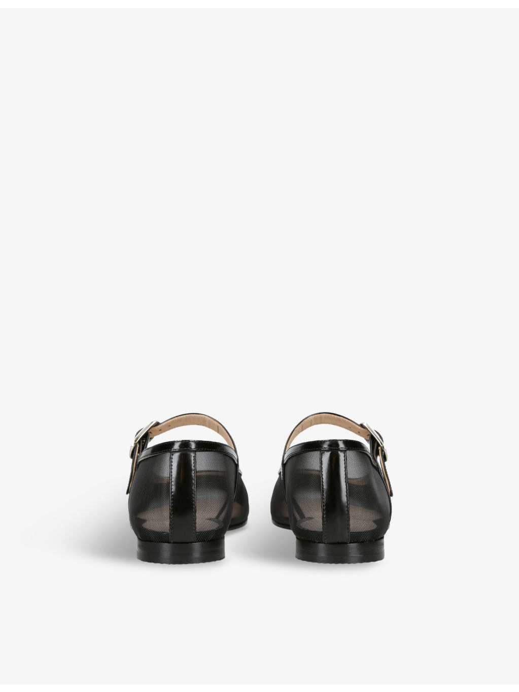 Round-toe trimmed mesh and patent-leather Mary Jane courts - 4