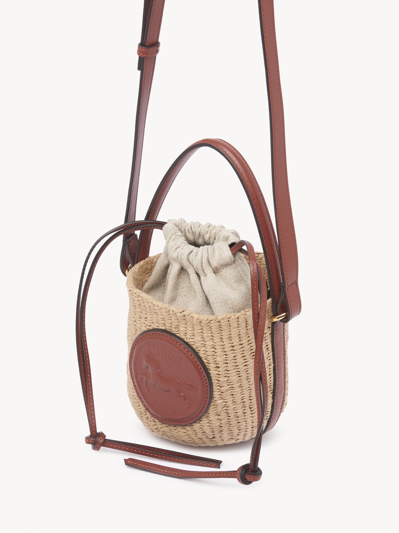 MINI HORSE MEDAL BASKET IN NATURAL FIBERS - 3