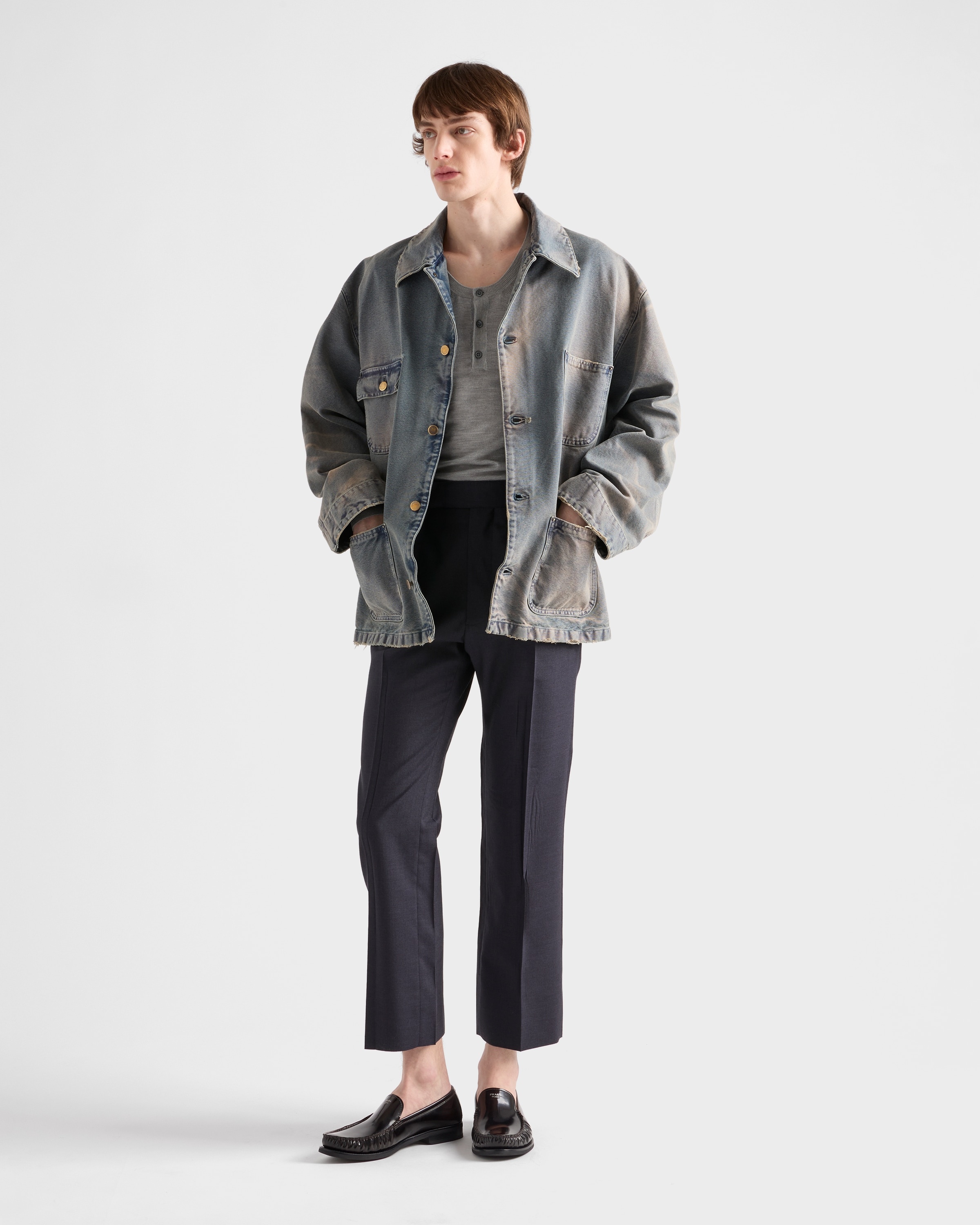 Distressed canvas blouson jacket - 2