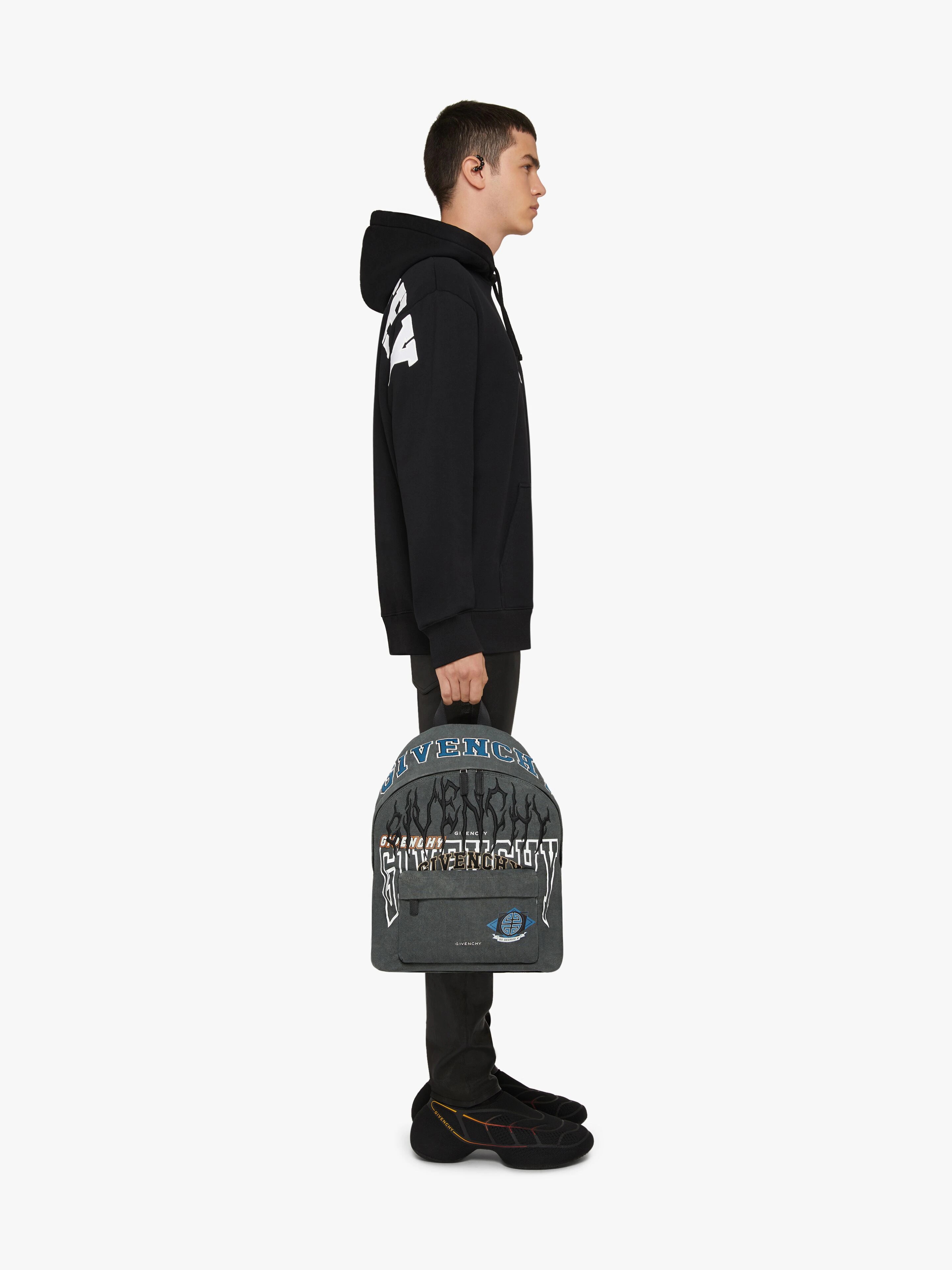 SLIM FIT HOODIE IN EMBROIDERED FELPA - 3