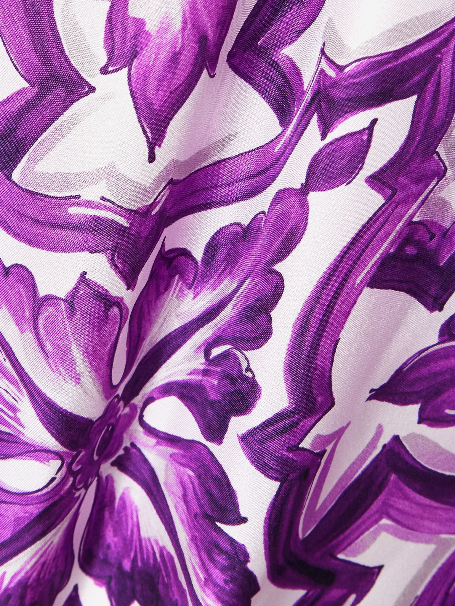 Printed silk-satin mini dress Purple - 4