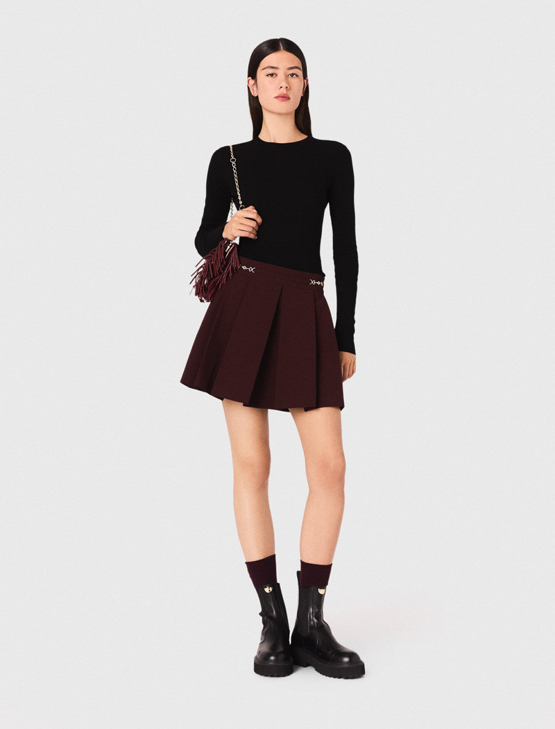 maje Short pleated skirt outlook