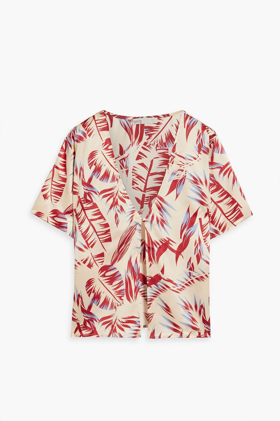 Printed silk-satin top - 1