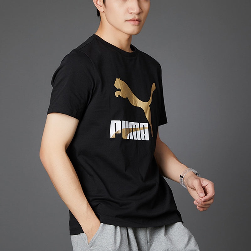 PUMA Classics Logo T-Shirt 'Black Gold' 532280-01 - 6