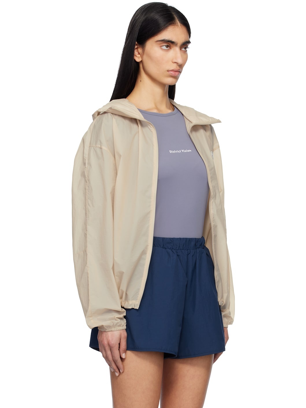 Beige Cropped Ultralight Wind Sport Jacket - 2