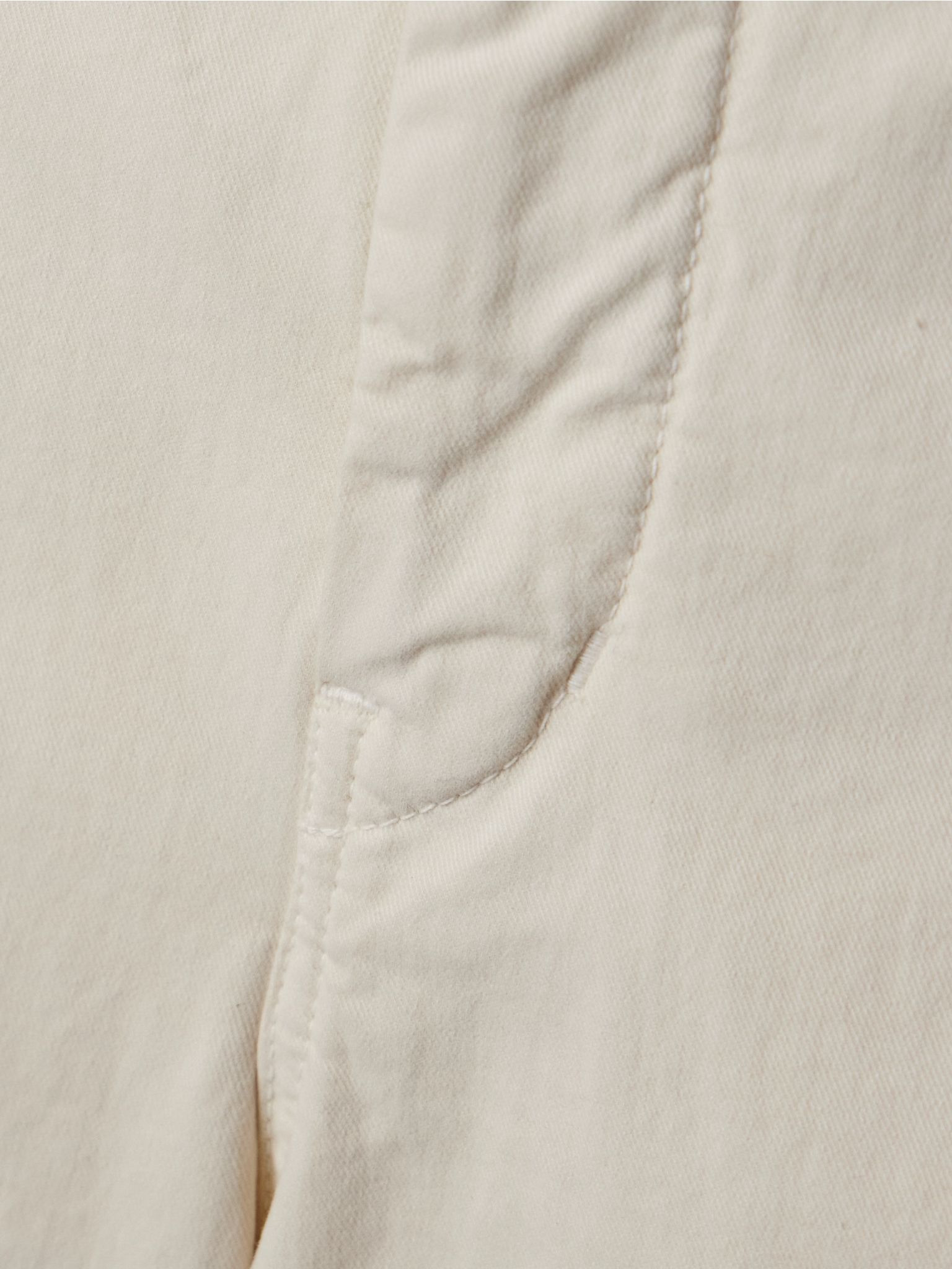 Tribeca brushed cotton-blend twill barrel-leg pants Ivory - 5
