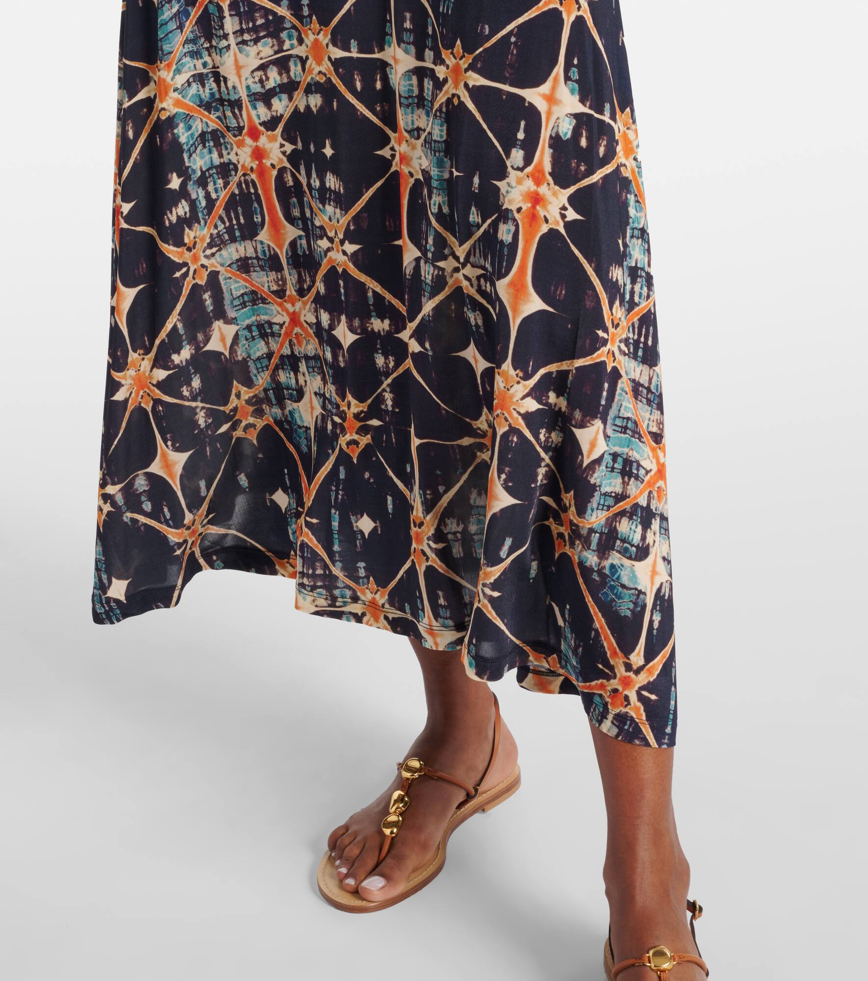 Naia ruched printed jersey midi dress - 5