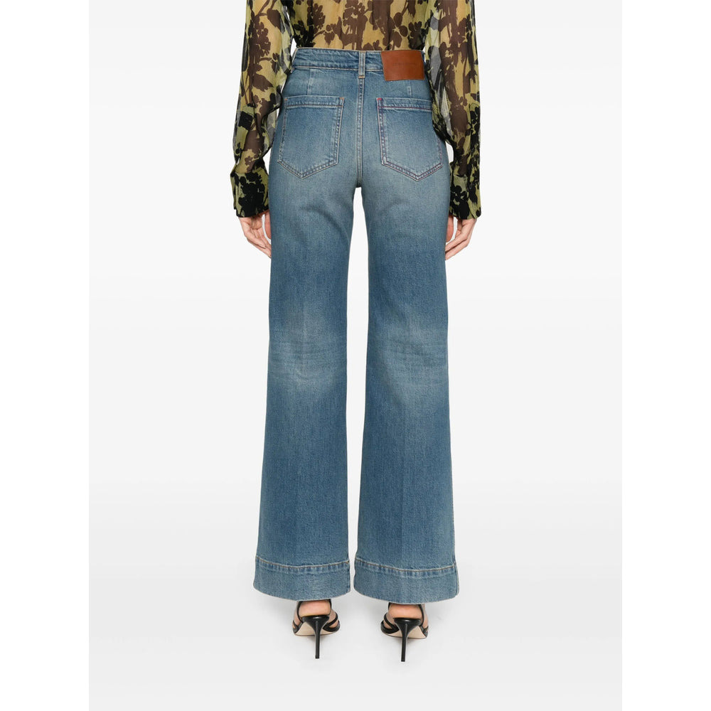 Victoria Beckham Blue Denim - Wide-Leg Jeans Women - 4
