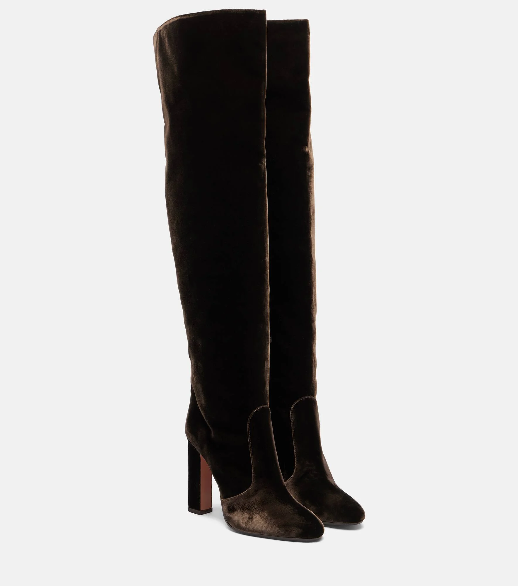 Joplin 105 velvet knee-high boots - 1