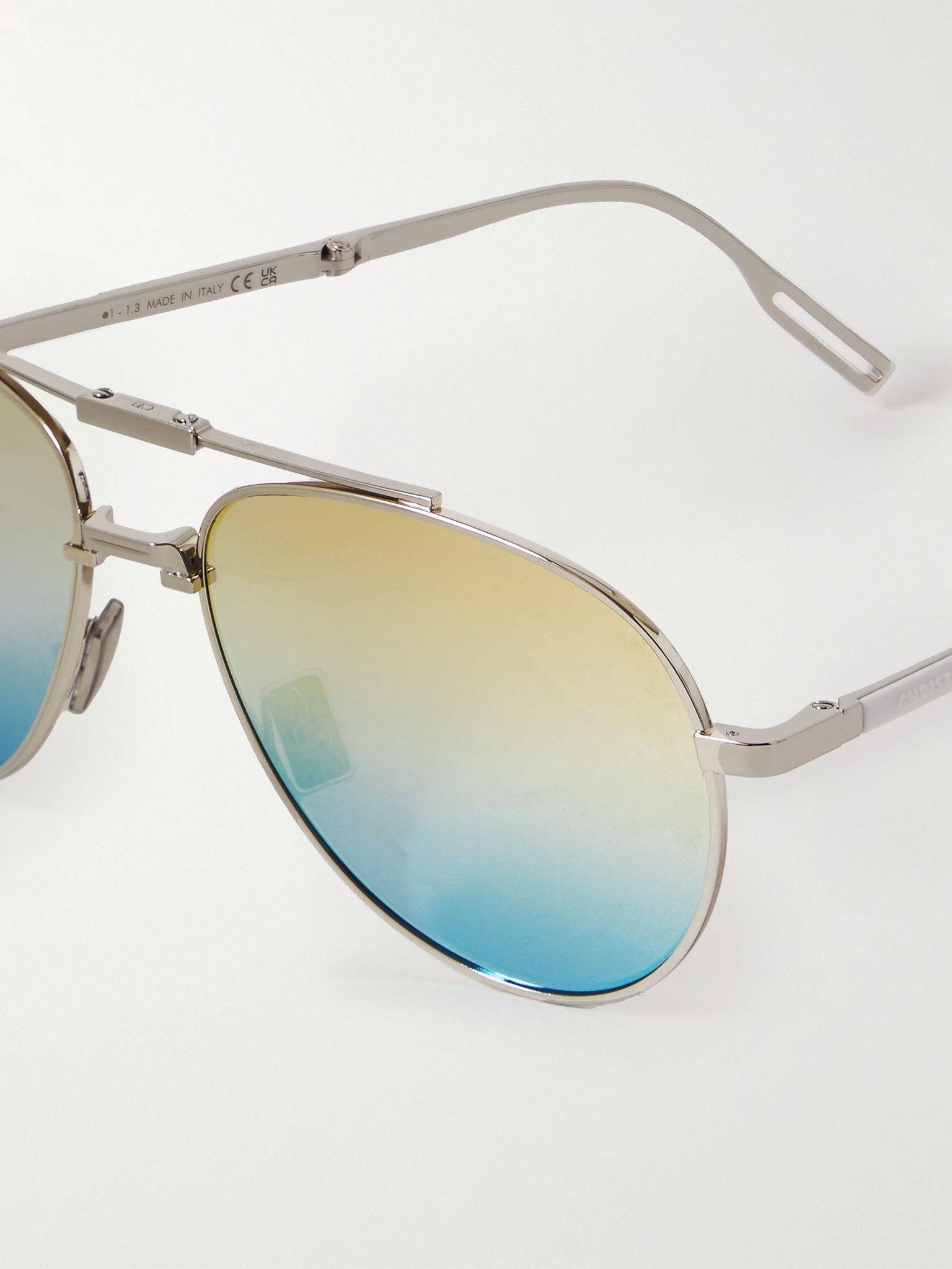 Dior90 A1U Aviator-Style Silver-Tone Sunglasses Silver - 3