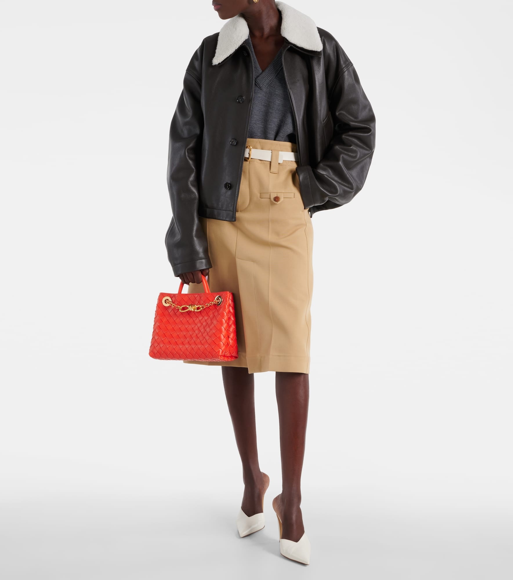 Cotton canvas pencil skirt - 2