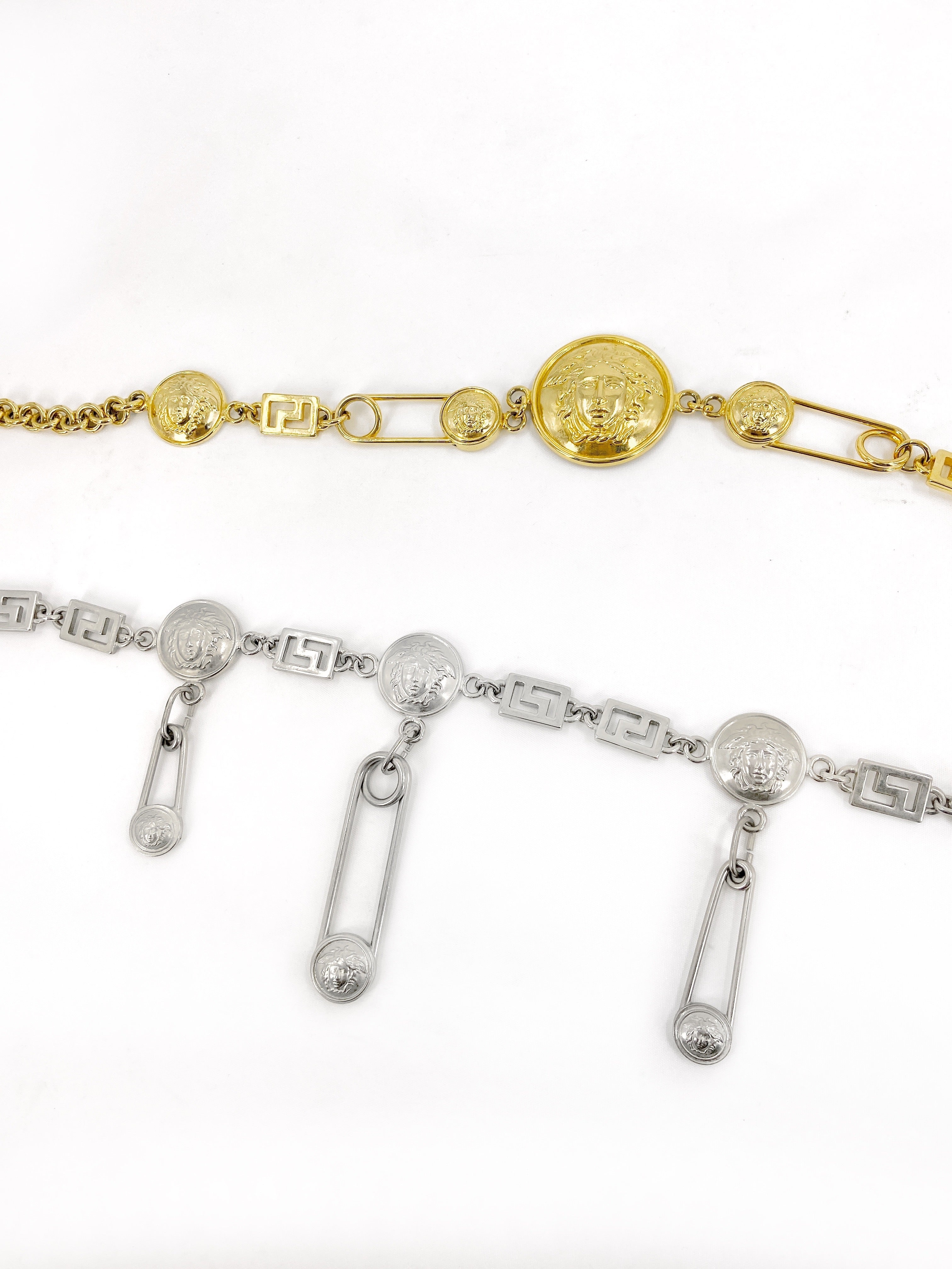 Gianni Versace Iconic Spring 1994 Gold Safety Pin Chain Belt - 7