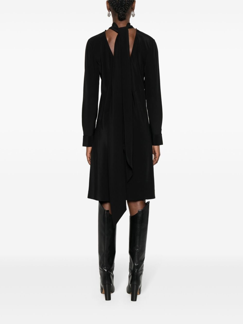 V-neck silk mini dress - 4