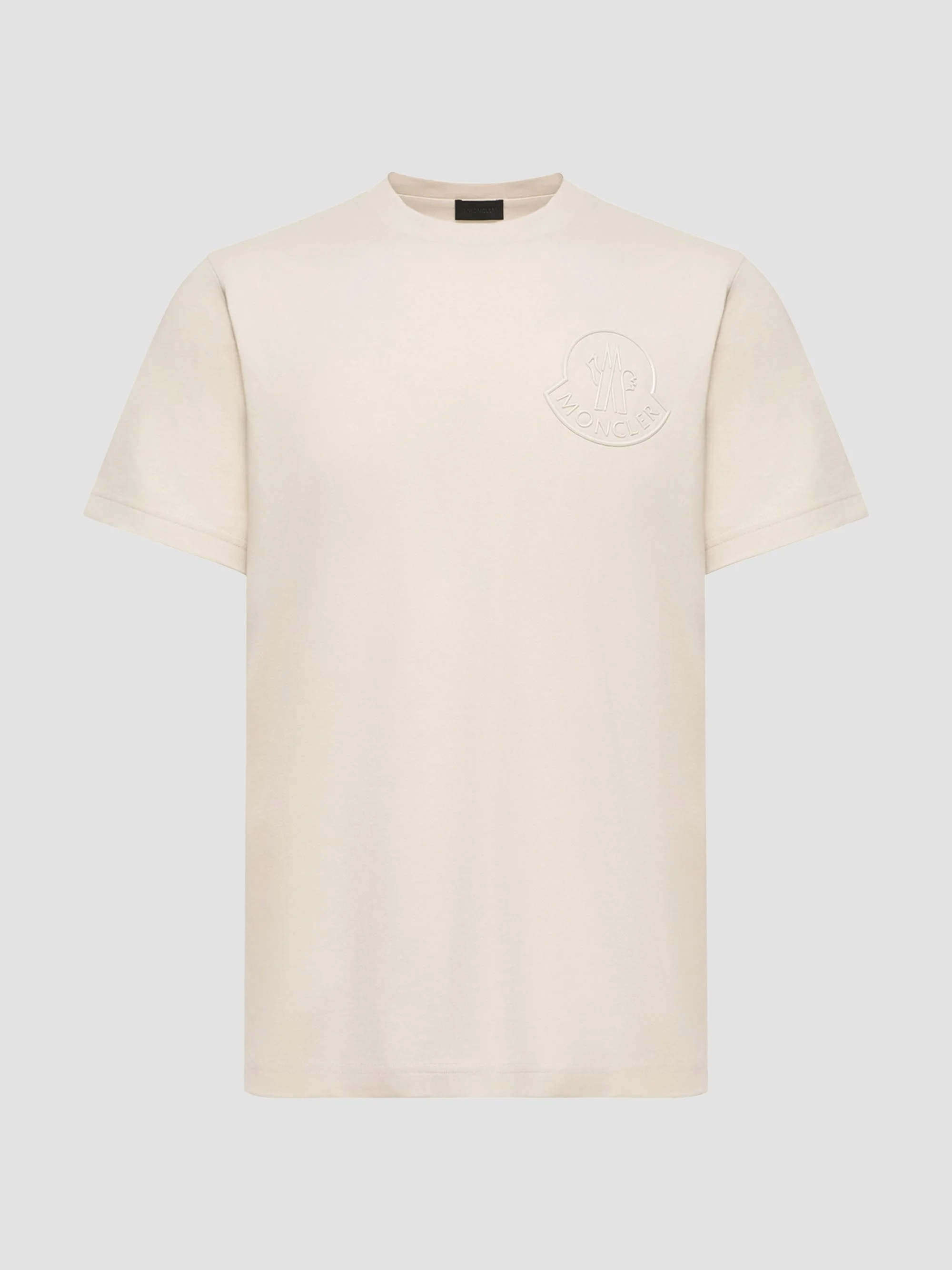 Men's Crew-Neck T-Shirt in Cotton - White Ivory - 1