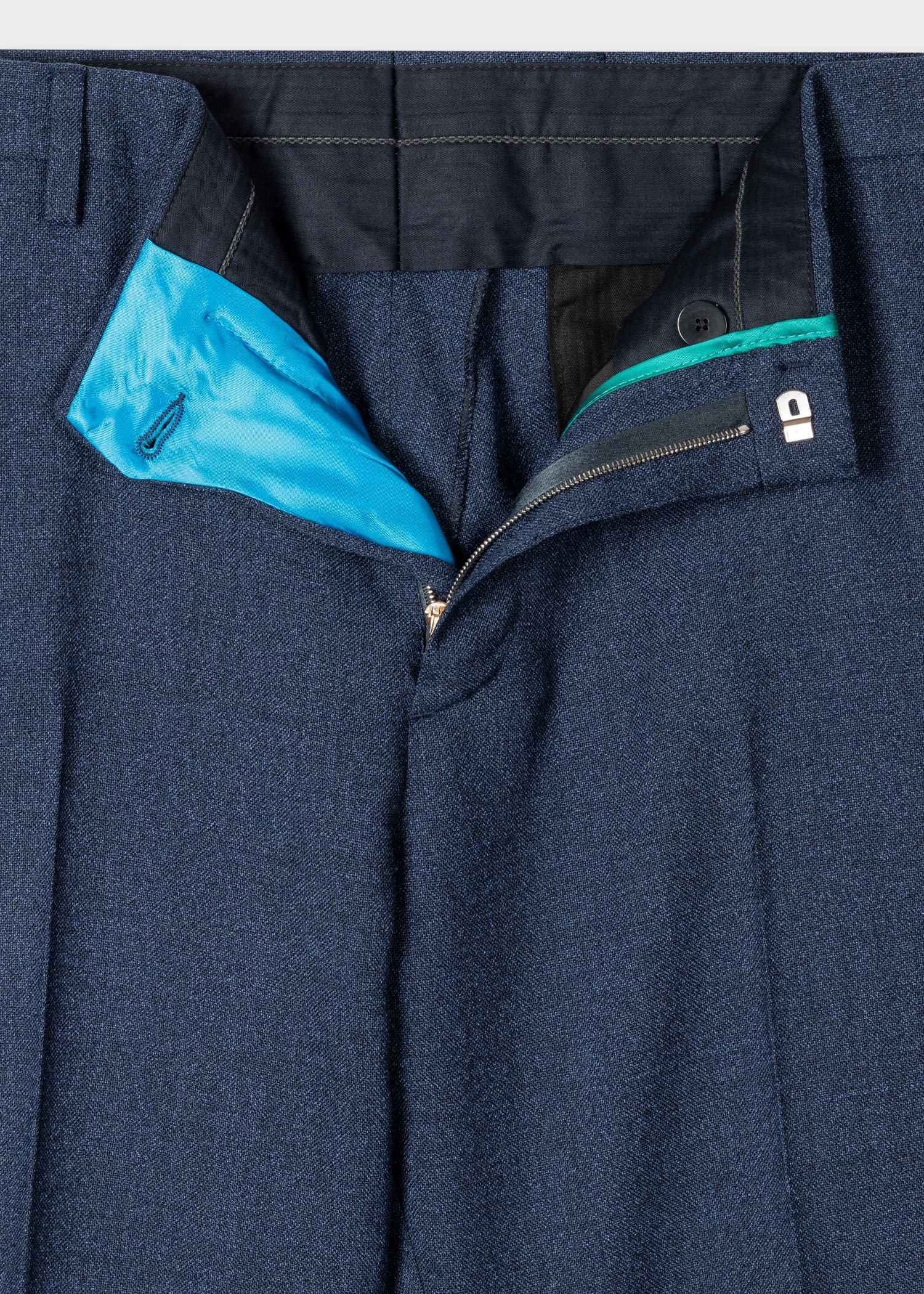 Slate Blue Wool Pants - 2
