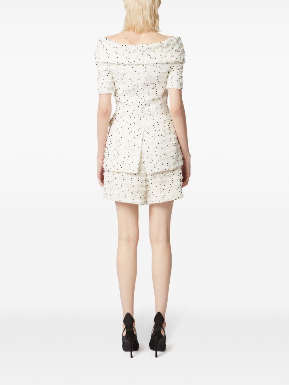 pleated tweed shorts - 4