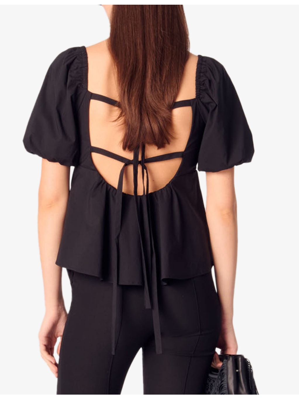 Square-Neck Stretch-Woven Top - 4