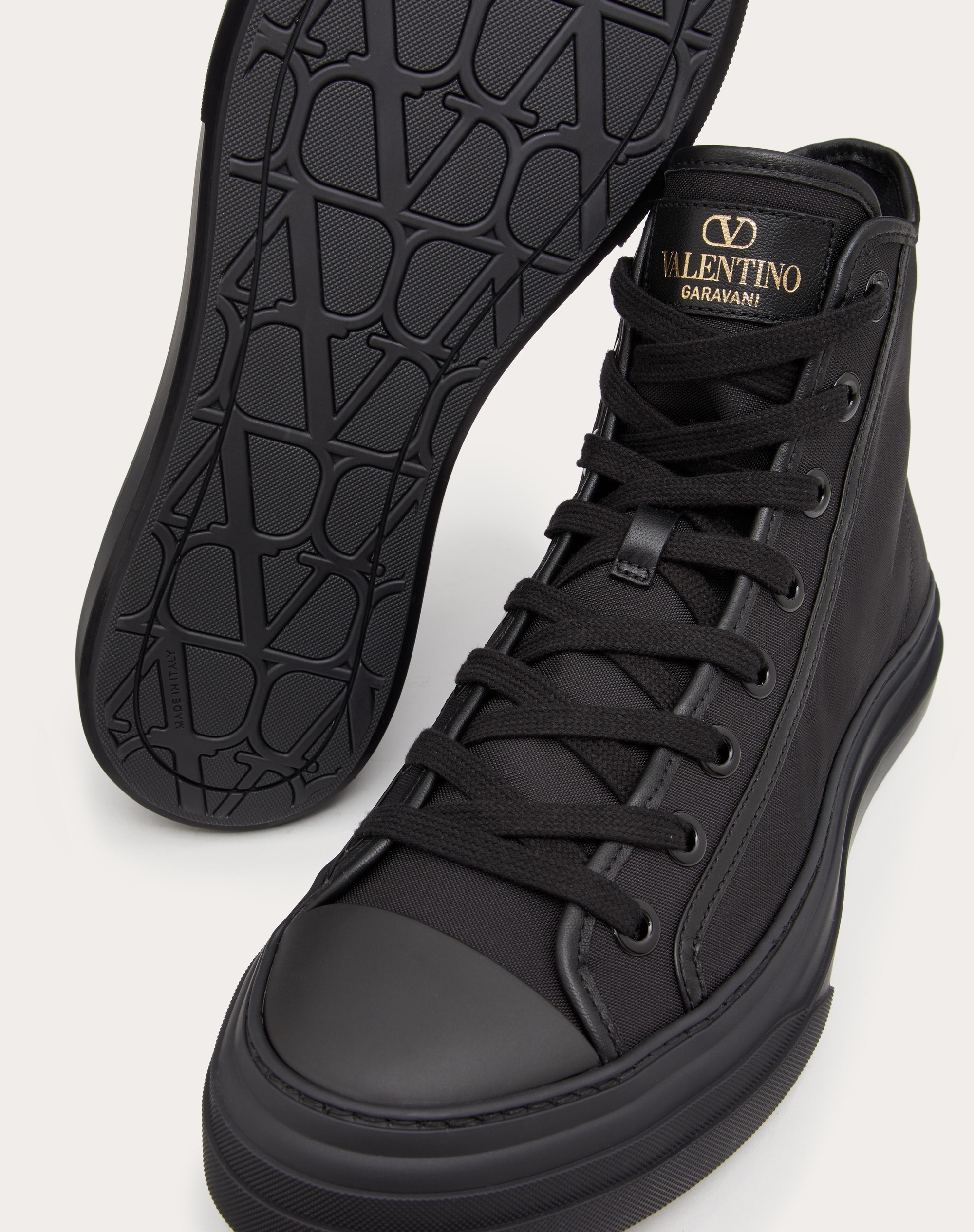 TOTALOOP NYLON AND LEATHER HIGH-TOP SNEAKER - 5