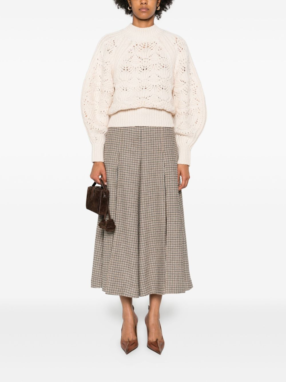 leaf-pattern high-neck sweater - 2