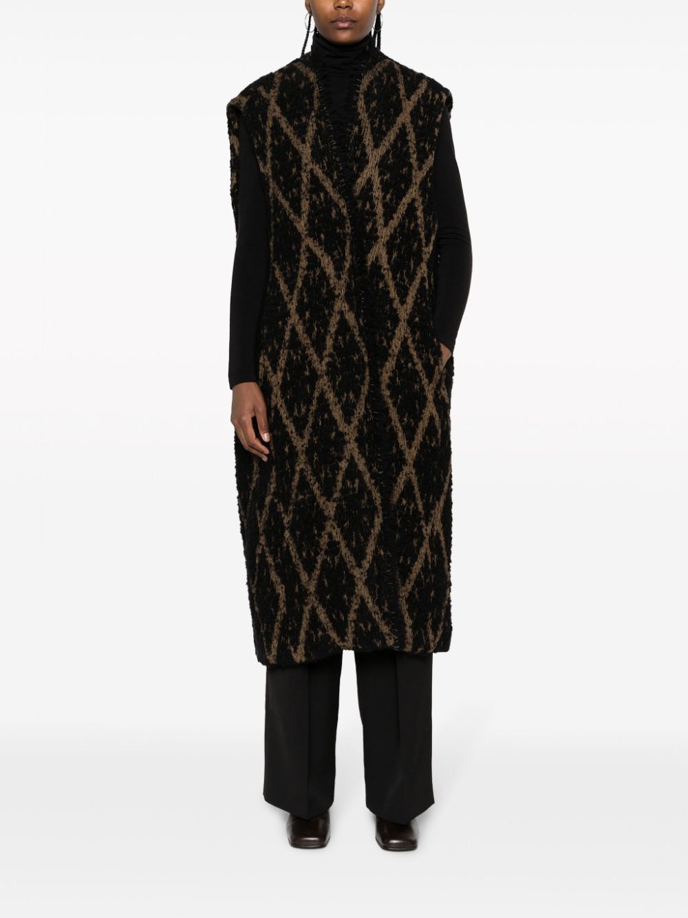 diamond-pattern gilet - 2