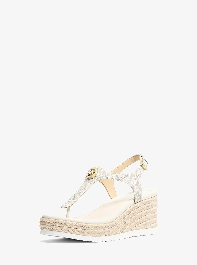 Val Signature Logo Thong Wedge Sandal 4