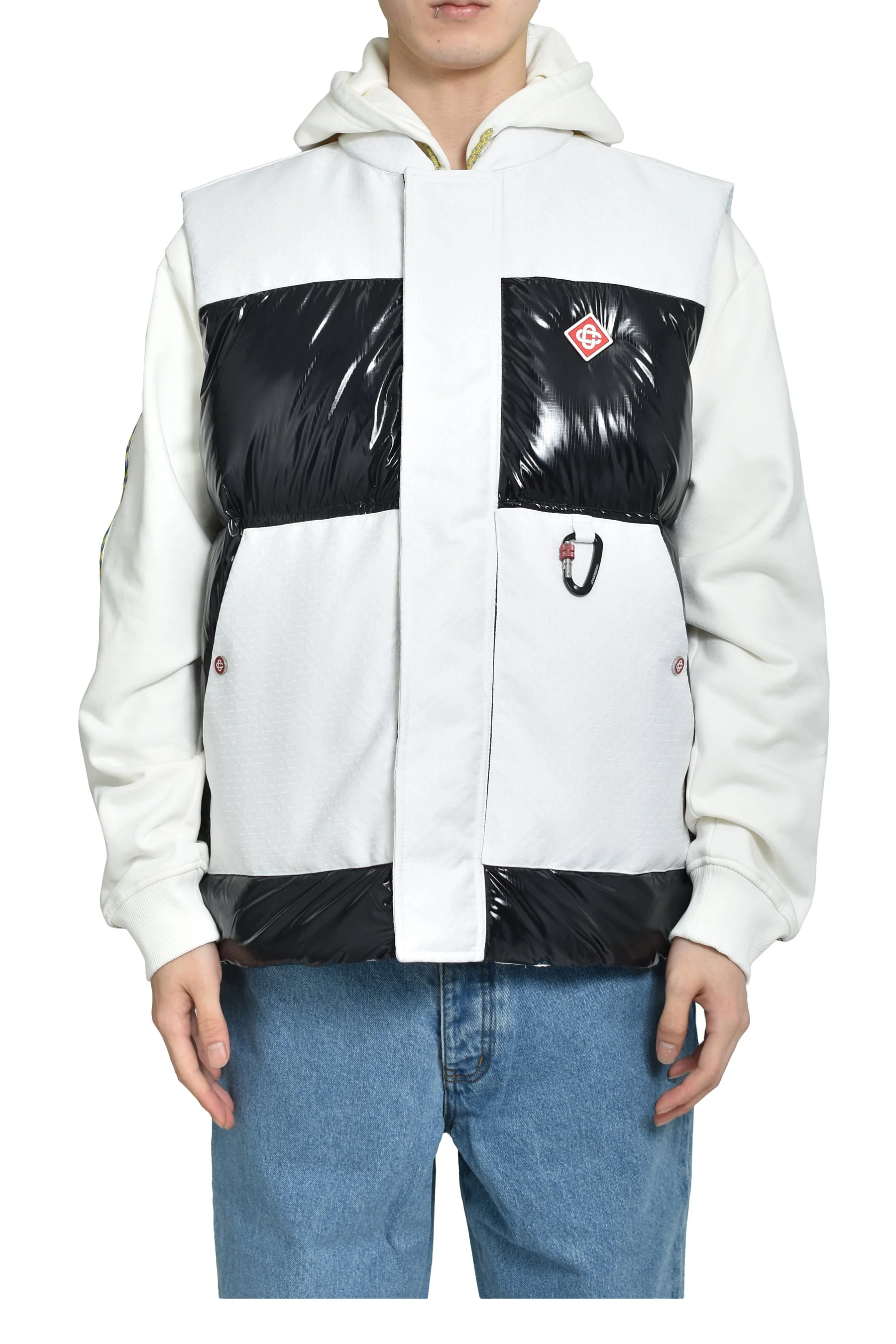 DOWN VEST / WHT BLK - 1