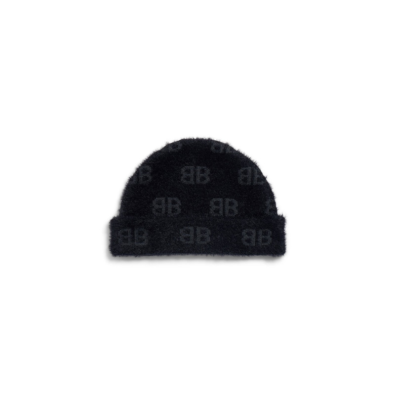 Women's Furry Beanie in Black 1